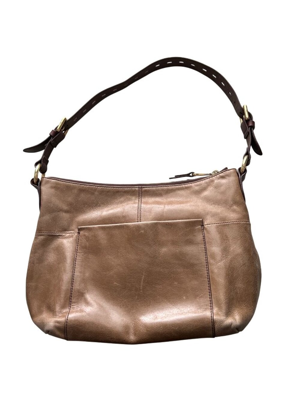Hobo Women's Bronze Leather Shoulder Bag With Adjustable Strap